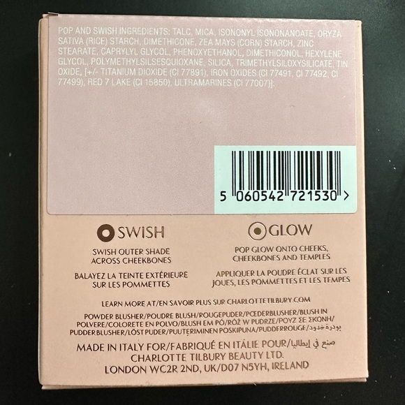 BNWT Charlotte Tillbury pillow talk cheek to chic swish&glow blush pillow talk - Picture 5 of 5